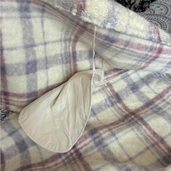 Ava & Viv Pink and Purple Plaid open front Shacket - Picture 10 of 11
